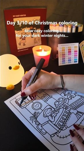 Day 3/10 of Christmas coloring 🌙🥀 (Dark Aesthetic) #shorts