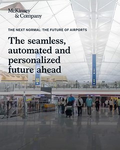 The airport of the future could recognize your face, skip the lines, and even greet you in your own language. With AI, biometrics, automation, and flying taxis on the horizon, travel might soon feel effortless from check-in to takeoff. Explore what tomorrow’s seamless, sustainable airports could look like. https://mck.co/49ahF2h | McKinsey & Company