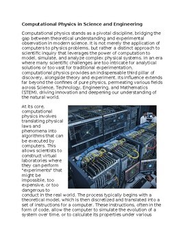 Computational Engineering Physics & STEM - No Prep - Worksheet - 100% Editable
