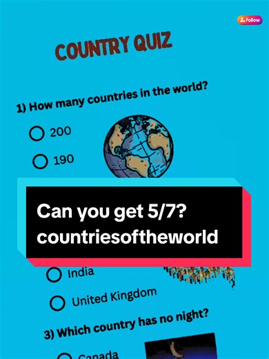 Challenge Yourself: 5 out of 7 Countries Quiz