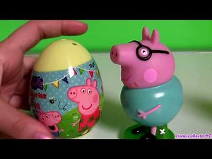 Peppa Pig Surprise Eggs using Play Doh Peppa Pig Stampers