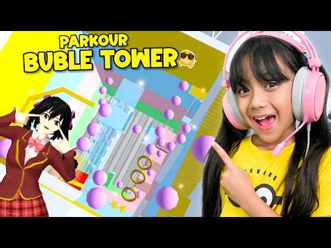 SAMANTHA PANIC 😱 THE MOST FUNNY PARKOUR TOWER BUBBLE IN SAKURA SCHOOL SIMULATOR