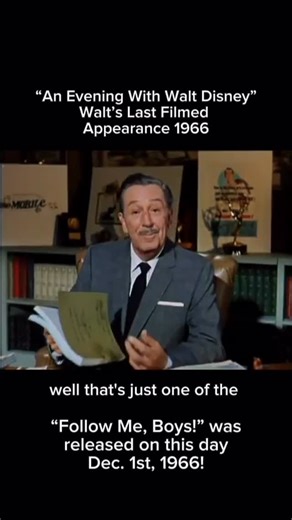Disney Mouse House on Instagram: "“An Evening With Walt Disney” Walt’s Last Filmed Appearance from 1966. “Follow Me, Boys!” Was released on this day, Dec. 1st, 1966! And Walt was right about Kurt Russell! #disney #instadisney #disneyreels #disneyinsta #disneyworld #disneyland #disneygram #disneyig #onthisday #waltdisney #mickeymouse #kurtrussell #actor #movie #unclewalt #disneyhistory #disneycommunity #disneylife"