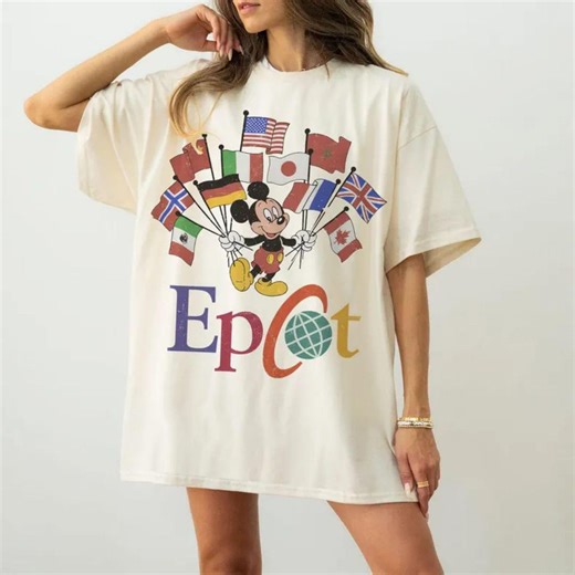 Comfort Colors® EPCOT Shirt, Mickey Flags of Nations Vintage 90s Style WDW Unisex Tee, Disney EPCOT World Tour, Family Trip Shirt - Etsy