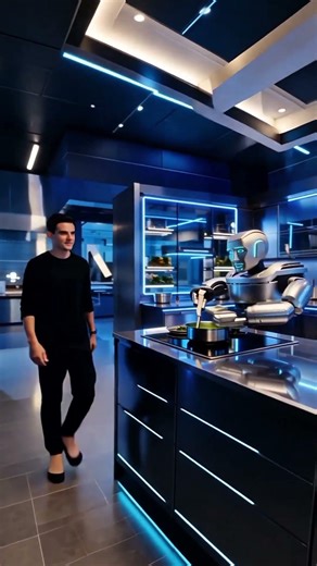 Drones Cooking my dinner! Futuristic Kitchen #shorts #tech