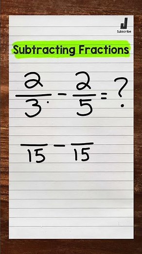 Subtracting Fractions with Unlike Denominators | Math with Mr. J #Shorts