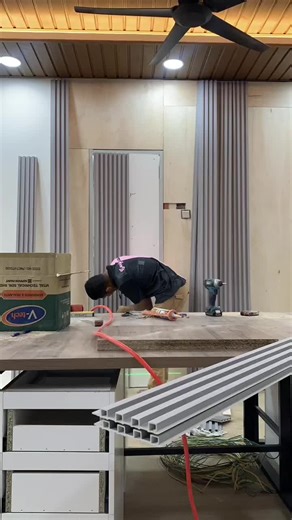 installation fluted panel hidden door with