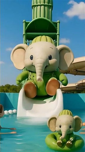 Brainrot in Swimming Pool and Slide🎪 #shorts #brainrot #italianbrainrot