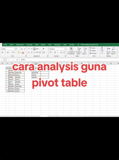 cara analysis guna pivot table #1Hari1Ilmu #pivottable #analisisdata #mudahexcel