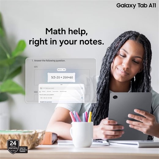 When your notes actually help you study smarter, from basic arithmetic to full-on calculus, your notes are now doing the heavy lifting, so you can focus on learning smarter, not harder.🤓 Solve Math in Samsung Notes #GalaxyTabA11. 🤩 Learn more: http://spr.ly/6184h33Qp | Samsung