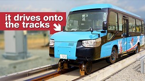 This bus transforms into a train.
