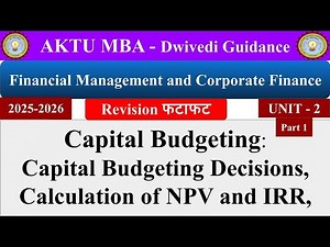 Financial Management and Corporate Finance Unit 2, Financial Management and Corporate Finance mba 2