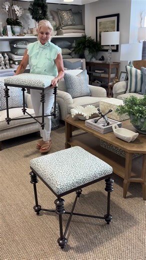 Highgate House on Instagram: "In love with these new ottomans! Custom upholstered in a textured animal print fabric. Only two available (and perfect as a pair). Available in store and online."