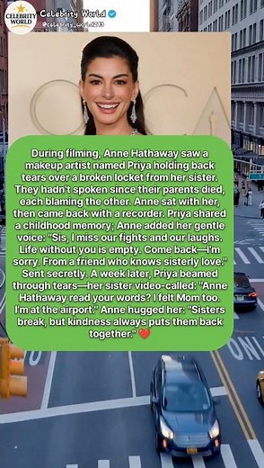 Anne Hathaway Helped a Heartbroken Sister... Beautiful Reunion 🥹❤️.