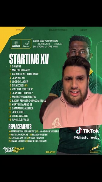 BOKKE POWER FOR BARBARIANS! 🇿🇦 #rugby #springboks #matchday #xv #blissfulrugbyhq #rugbyunion #rugbytok @Springboks.rugby