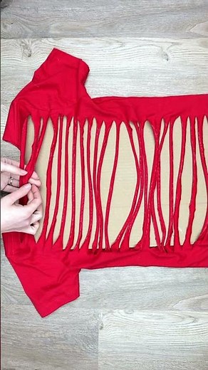 Easy T-shirt Cutting and Weaving Tutorial: 3 Strand Weave #shorts