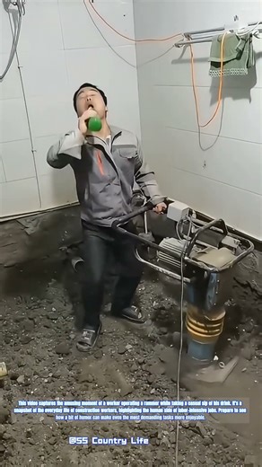 Humor on the Job: Operating a Rammer with a Refreshing Break