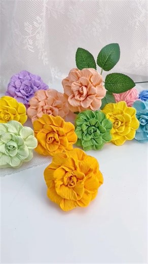 DIY Colorful Paper Flowers 🌸 Easy Handmade Craft Tutorial
