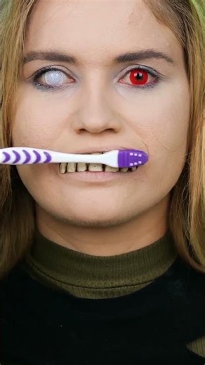 From Sweet to Scary: Adorable Girl Turns into Zombie! 👧➡️🧟‍♀️ #Transformation #Funny #DIY