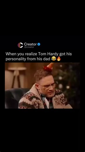 Creators | Entertainment | Culture on Instagram: "Tom Hardy is known for his intense on-screen presence, tough characters, and powerful performances… but seeing his dad like this is pure joy 😂❤️ Edward “Chips” Hardy isn’t just Tom’s father — he’s a writer, creator, and a huge part of Tom’s life and career. The two have worked together creatively before, and Tom has always credited his parents for supporting him, grounding him, and helping shape the person he became. Seeing moments like this rem