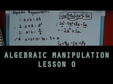 Algebraic Manipulation - Lesson 0 - Algebraic Representation