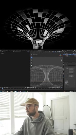Ducky 3D on Instagram: "Really simple and fun! A while back @the.well.tarot showed me how to make this internally spinning torus. Never got around to making something cool with it but really love this one #blender #motiongraphics #geometrynodes #animation"
