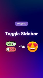 🔥 Toggle Sidebar using HTML 🤯 #toggle #sidebar #htmlcoding #htmlcssproject #trending #softwareengineer #codinglife💻 #viralreels #javascript #frontenddeveloper #learntocode #softwaredeveloper #learnjavascript #uideveloper #uiux #uxdesign #projectbasedlearning #programming | Viral Coder