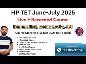 HP TET June 2025 preparation/hp Tet non medical June 2025 preparation/hp Tet Medical/TET Arts/jbt
