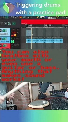 1-min REAPER Tips: Triggering MIDI Drums with a practice pad | #shorts