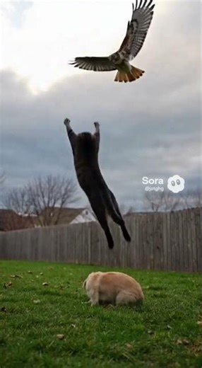 “Hawk Attack Prevented by Hero Cat!”#studio #cathero #cctv #cat #guardiansofthegalaxy