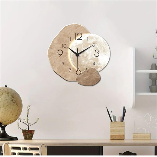 Modern Moon Phase Wall Clock, Silent Non Ticking, Neutral Home Decor - Etsy
