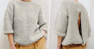 Patron gratuit pour tricoter un pull au point mousse