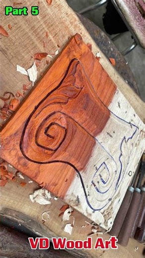 Part 5: Wood carving for beginners, beautiful pattern designs. | VD Wood Art