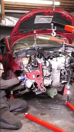 Engine Removal from Peugeot 207cc #shorts #engine #mechanic