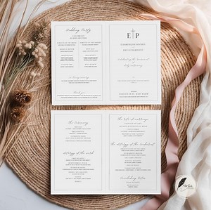 Elegant Catholic Wedding Program Template | Minimalist Order of Service Booklet | Church Wedding Ceremony Program - Etsy