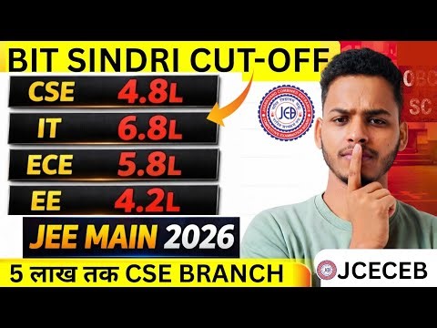 BIT Sindri Cut off 2026 | BIT Sindri Cut off Trends Category Wise | JEE Main 2026 | JCECEB 2026 |