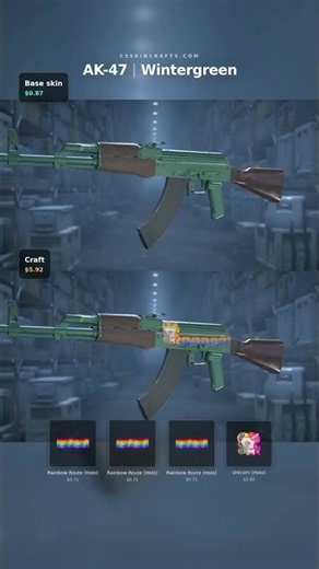 CS2 AK-47 Wintergreen — Stickers vs Base Craft #cs2 #cs2skins #shorts