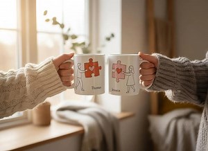 Personalized Puzzle Couple Mug, Custom Name Coffee Mug, Anniversary Gift for Couples, Valentine Gift, Love Puzzle Mug - Etsy