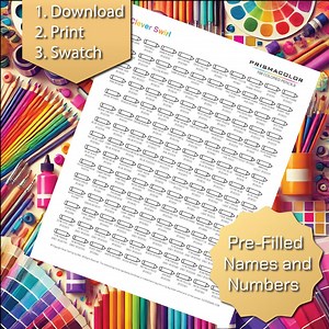Prismacolor 150 Swatch Chart | Instant Download PDF | Pre-filled Color Names | Printable Art Supply Organizer | Organize, Swatch, and Create - Etsy
