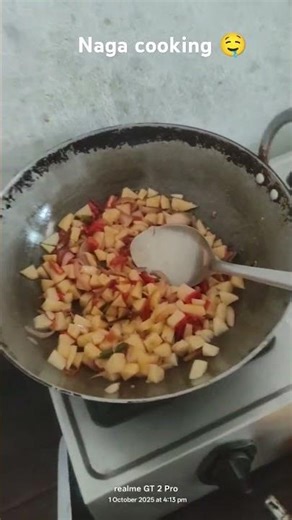 Naga cooking alu fry 🤤🤣 #food