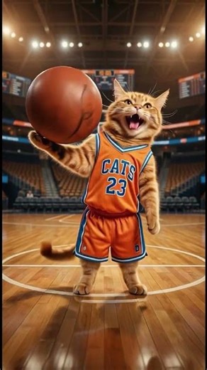 Cat Plays Basketball Like an NBA Pro… Then DUNKS 😱🏀