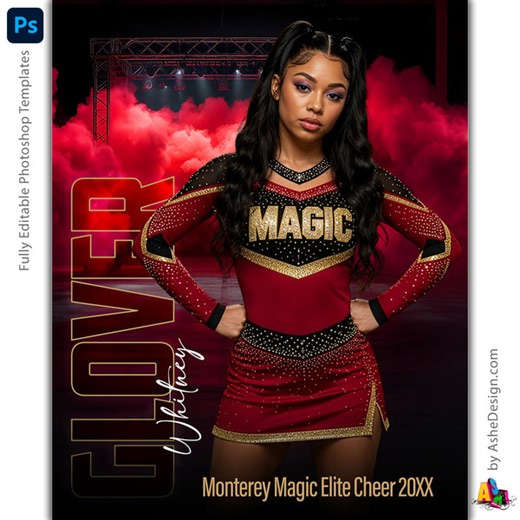 Amped Effects - Power Play Cheer Poster Template For Photoshop