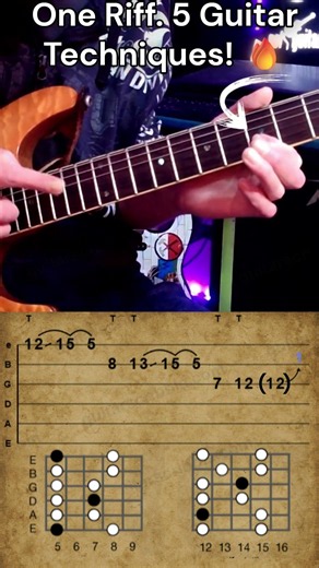 One Riff 5 Guitar Techniques! 🔥