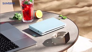 Samsers Foldable Bluetooth Keyboard - Portable Wireless Full Size Keyboard (Sync Up to 3 Devices), Ultra Slim Aluminum Travel Folding for iPhone iPad Mac Android Windows iOS, Black & Gray