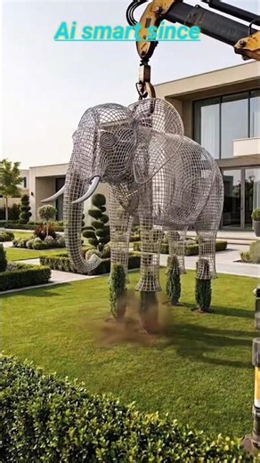 Hydraulic Garden Elephant from Gas Cylinder 😱 | Amazing DIY AI-Inspired Build #Shorts