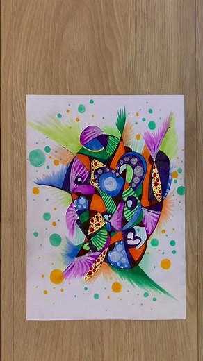 Doodle heart abstract painting in copic markers & satisfying art demonstration