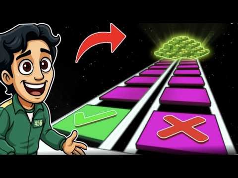 ONE MISTAKE = GAME OVER ROBLOX ULTIMATE SQUID GAME GLASS BRIDGE CHALLENGE DAY 252