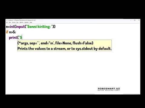 🐍 4-dars | Python asoslari. 4-mavzu: Tarmoqlanish operatorlari #robototexnika #python #robosmart