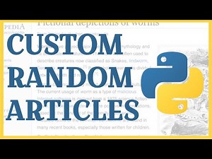 Customizing Wikipedia's Random Article Generator with Python