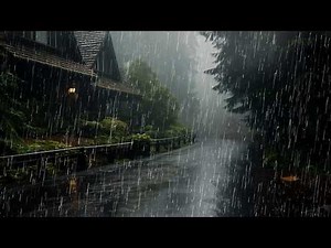 Strong Rain Thunderstorm Sounds for Sleeping | Heavy Rain & Intense Thunder on Old House at Night